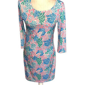 Jean-Pierre Klifa Paris Coral Reef Print Long Sleeve Dress XS